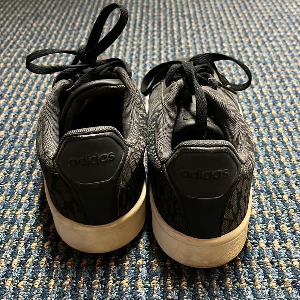 Adidas women’s size 8.5 shoes black leopard color